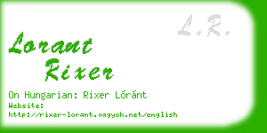 lorant rixer business card