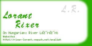 lorant rixer business card